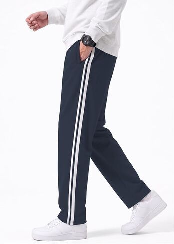 Safort Men's 30"/32"/34" Track Pants Wide Leg Sweatpants Zipper Pockets Loose Sweatpants Athletic Workout in Kuwait