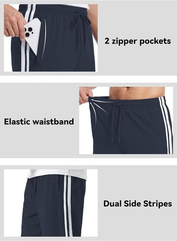 Safort Men's 30"/32"/34" Track Pants Wide Leg Sweatpants Zipper Pockets Loose Sweatpants Athletic Workout in Kuwait
