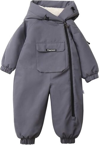 Baby Boys Girls Snowsuit Winter Clothes Suit Hooded Jumpsuit Romper Cute Outfit Infant Warm Coat Outwear Overcoat for Toddler in Kuwait