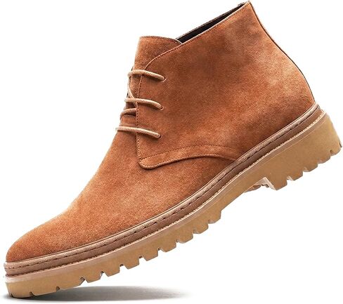 6FT CLUB Montaro Dune Height Increase Chukka Boots for Men – 2.8 Inch (7cm) Elevator Lace-Up Boots, Premium Suede Upper, Hidden Heel Lift, Casual Smart Dress Boots in Saudi Arabia
