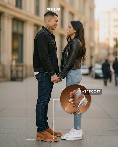 6FT CLUB Montaro Dune Height Increase Chukka Boots for Men – 2.8 Inch (7cm) Elevator Lace-Up Boots, Premium Suede Upper, Hidden Heel Lift, Casual Smart Dress Boots in Saudi Arabia