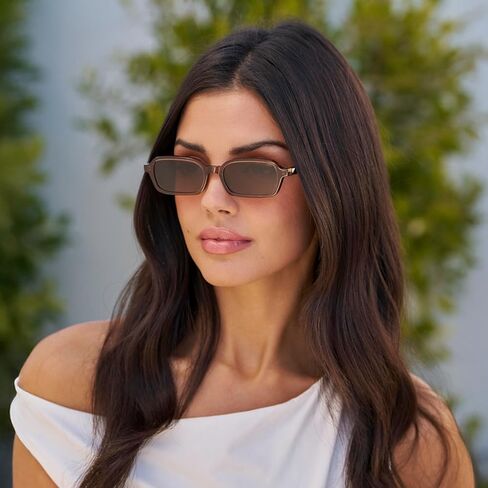 WearMe Pro WMP Eyewear – Women’s Slim Rectangular Sunglasses: 90s Compact Frame, Anti-Reflective Lenses, Minimal Style in Kuwait