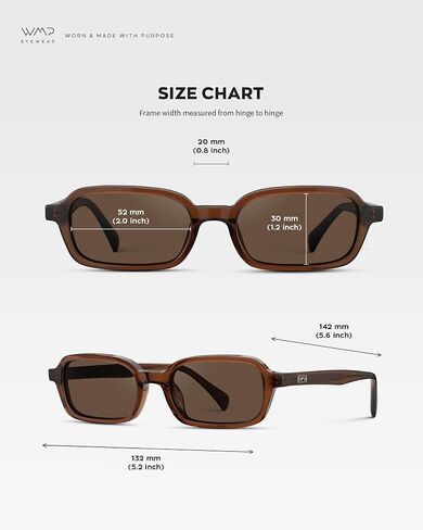 WearMe Pro WMP Eyewear – Women’s Slim Rectangular Sunglasses: 90s Compact Frame, Anti-Reflective Lenses, Minimal Style in Kuwait