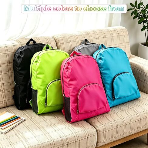 HOFASON 20 Pcs 17 Inch Backpacks in Bulk, Bulk BookBags Foldable Back Pack Basic Backpack for Adult Homeless Lightweight Outdoor Travel BookBags (5 colors) in Saudi Arabia