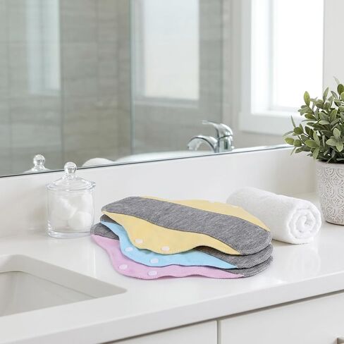 9PCS Reusable Incontinence Pads for Women, Washable Incontinence Pads in Pink Yellow Blue, Soft Organic Cotton Material for Daily Comfort and Protection, Convenient Reusable Pads for Personal Care in Saudi Arabia
