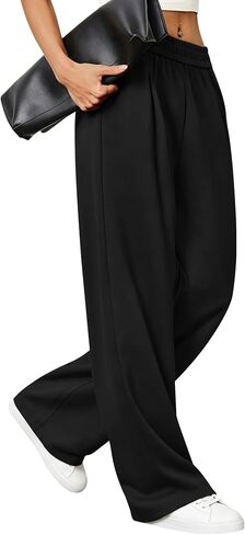 LOMON Womens Wide Leg Pants Travel Casual Lounge High Waist Flowy Palazzo Pants with Pocket Loose Spring Summer Clothing in Kuwait