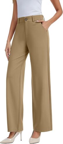 Office Dress Pants for Women Stretch High Waisted Casual Business Long Trousers with Deep Pockets in Kuwait
