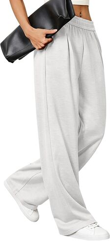 LOMON Womens Wide Leg Pants Travel Casual Lounge High Waist Flowy Palazzo Pants with Pocket Loose Spring Summer Clothing in Kuwait