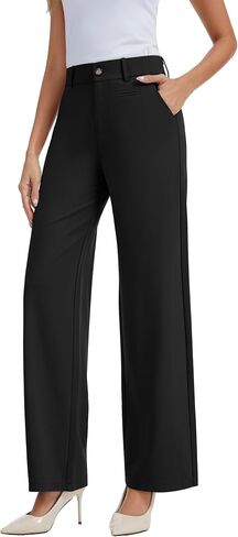 Office Dress Pants for Women Stretch High Waisted Casual Business Long Trousers with Deep Pockets in Kuwait