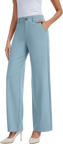 Office Dress Pants for Women Stretch High Waisted Casual Business Long Trousers with Deep Pockets in Kuwait