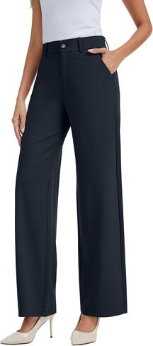 Office Dress Pants for Women Stretch High Waisted Casual Business Long Trousers with Deep Pockets in Kuwait