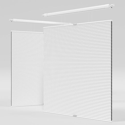 No Drill Blackout Cellular Shades No Tools Window Blinds Top Dwon Bottom Up Honeycomb Blinds for Indoor Windows Thermal Insulation UV Protection,White,Custom Size in Saudi Arabia