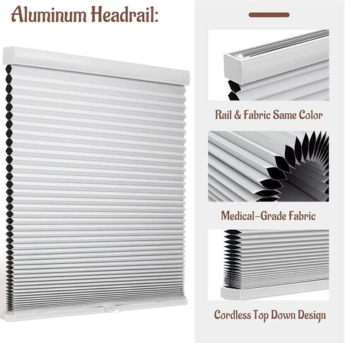 Custom Color-Matched 1.5" Cordless Cellular Shades for Indoor Windows & Doors, Privacy Cordless Cellular Shades for Indoor Windows, Insulated Honeycomb Blinds, Noise Reduced Honeycomb Blinds in Saudi Arabia