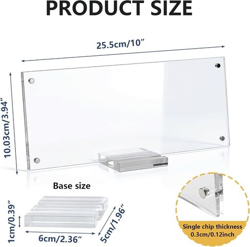 2Pcs Acrylic business license frame with Base 10 x 3.94Inch Clear certificate display holder Magnetic certificate frame for Desk Tabletop Display in Saudi Arabia