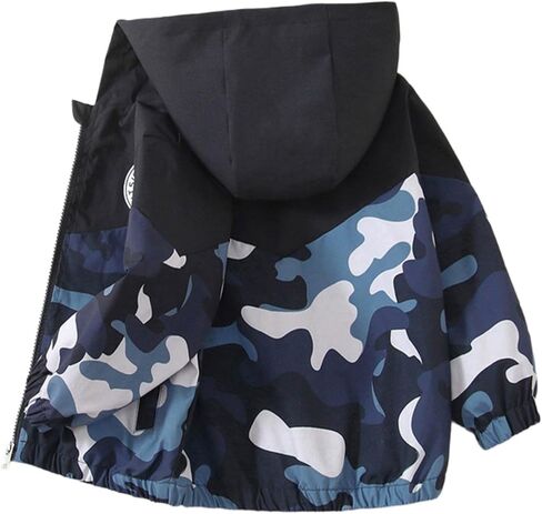 PINU Boys Camouflage Hooded Jacket Outdoor Sport Windbreaker Spring Fall Boys Casual Coat Outerwear for Toddler to Big Kids in Saudi Arabia