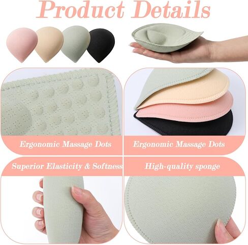 Jeffdad 4 Pairs Bra Pads Inserts, Removable Sponge Bra Pads Breathable Sports BraPads Inserts Lightweight Swimsuit BraInserts for Sports Bras Dresses Swimsuits in Kuwait