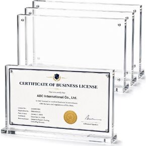 4 Pack Acrylic Business License Frame for 4x9 Business License Certificate Desk/table Top Display, Clear Certificate Holder Panoramic Photograph Picture Frame, 4x10 Inch in Saudi Arabia