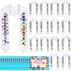 15 Pieces Preschool Graduation Stole Printed Graduation Sash with 15 Pcs Diploma Graduation Sash Diploma for Unisex in Saudi Arabia
