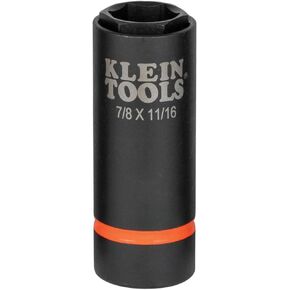 Klein Tools 66064 2-in-1 Deep Impact Socket, 6-Point 7/8-Inch and 11/16-Inch Hex Sizes, Use with Impact Wrenches BAT20-CW, BAT20-CW in Kuwait