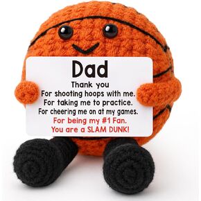 Fathers Day Dad Gifts from Daughter Son Wife, First Time Father's Day Best Dad Ever Gifts for Father Stepdad Bonusdad Christmas Birthday Gift for Dads Daddy Handmade Crochet Basketball Doll Present in Saudi Arabia