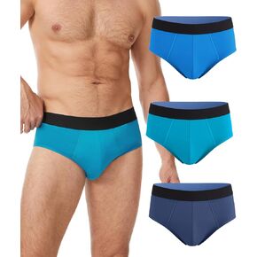 YESWEL Incontinence Underwear for Men, Washable Reusable Protective Bladder Control Cotton Briefs, 50ml Absorbency, 3 Pack (Black, Large) in Saudi Arabia
