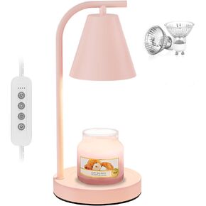 Hong-in Candle Warmer Lamp with Timer & Dimmable, Cozy Birthday Gift for Women Mom, Modern Home Decor House Warming Gifts Wax Melt Warmer for Jar Candles with 2 Bulbs (Black) in Saudi Arabia