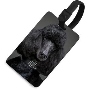 Adorable Black Poodle Luggage Tag Holder Cute Baggage Tags Suitcase Lables for Travel in Saudi Arabia