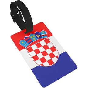 Republic of Croatia Flag Luggage Tag.PVC Single Sided Full Print with Detachable Wristband for Suitcase in Saudi Arabia
