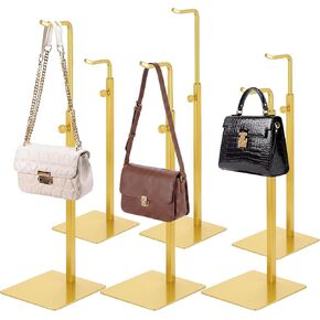 6 Pack Gold Purse Stand Holder Handbag Display Stand Adjustable Stainless Steel Hanger Rack for Tabletop, Closet, Desk, and Retail Use for Vendors in Saudi Arabia