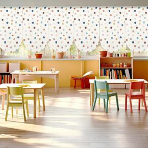 6 Pcs Boho Classroom Curtains Boho Dots Back to Classroom Curtains Decorations for School Classroom Kindergarten Playroom Primary Daycare Bedroom Living Room (36" X 24") in Saudi Arabia