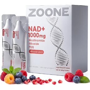 NAD 1000mg Liquid 30 Packets, NAD Resveratrol Supplement with NR & PQQ for Cellular Energy & Healthy Aging, NAD Plus, NAD+ Supplements for Men & Women in Saudi Arabia