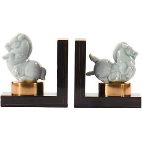 Bookend Support Bookends Vintage Decorative Ceramic Bookend Figurine Accent Piece for Home Office Table and Desk Decor Bookends in Saudi Arabia