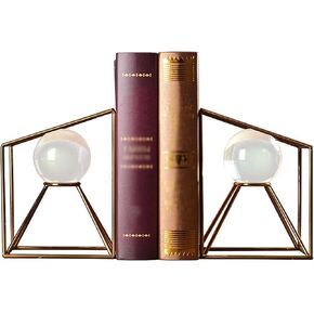 Bookend Support Bookends with Crystal Ball Sturdy for Heavy Books Bookshelf Office School Library Decorative Ornaments Bookends in Saudi Arabia