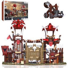 Medieval Bonefire Gate Building Set 30103, 1279 PCS House Architecture Building Blocks Toy for Aduls, Medieval Village Model Kit Fantasy Cabin Block Collectible Display Gift 14+ in Kuwait