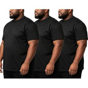 HovSiyla 3 Pack Men's Big and Tall Shirts Short Sleeve Quick Dry Workout Crew Neck Moisture Wicking T Shirts(2XL-6XL) in Saudi Arabia