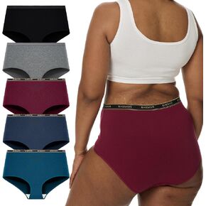 Women's Plus Size XL-5XL High Waisted Breathable Cotton Underwear Briefs Panties 5-Pack in Kuwait