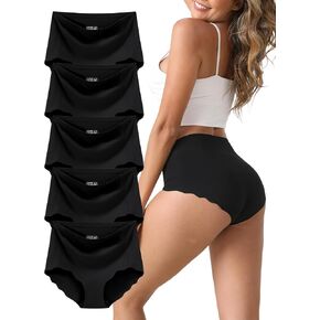 Womens Underwear, Seamless Underwear for Women, Briefs, No Show Panties, Scalloped Edge, Multicolor, 6-Pack in Saudi Arabia