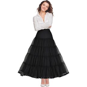 Women's Plus Puffy Ankle Length Petticoat 4 Tiers 35" Maxi Underskirt Ankle Length Crinoline Tulle Petticoat in Saudi Arabia