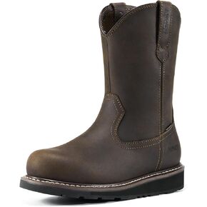 NINGO Soft Toe Work Boots for Men, Waterproof and Slip Resistant Pull-On Wellington Work Boots, Full-grain Leather, EH Protection and Durable Construction Shoes for Industrial, Farm, and Welding in Saudi Arabia