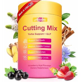 Cutting Drink Mix – GLP-1 Drink Mix – Support Dual Action Craving & Metabolism | Berberine, Cinnamon, Chromium, 5-HTP, Yerba Mate & Magnesium | Promotes Gut Health | Strawberry Flavor – 30 Sticks in Saudi Arabia