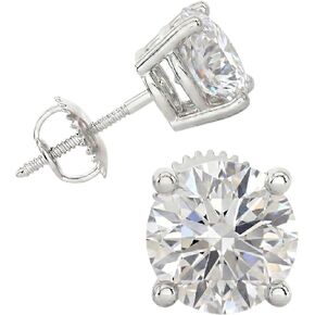 PRIVOSA — IGI Certified Lab Grown Diamond Stud Earrings for Women - 14K Gold 4 Prong Basket Set - Screw Back Post - D-E VVS2-VS1 Round Studs in Saudi Arabia