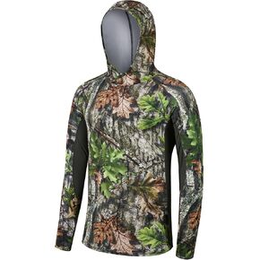 Men's UPF 50+ Camo Tactical Shirt 4-Way Stretch Breathable Long Sleeve Hunting Fishing Hoodie with Thumbholes in Saudi Arabia