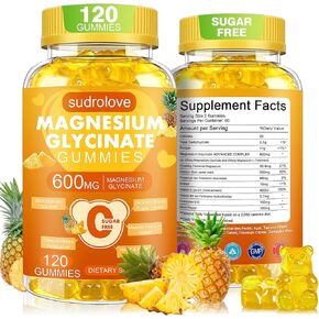 Magnesium Glycinate Gummies 600mg – Sugar Free Magnesium & Potassium Dietary Supplement with Vitamin D, B6 and CoQ10 for Calm Support & Sleep for Adults - High Absorption - Raspberry Gummies in Saudi Arabia