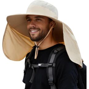 HUAMULAN Women Men Wide Brim Sun Hat Hiking Fishing Hats with Neck Flap in Kuwait