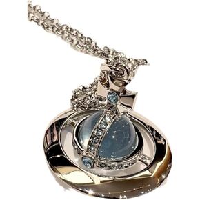 Three-Dimensional Star Necklace - 71-80cm Glacier Blue Titanium Senior Electroplating in Saudi Arabia