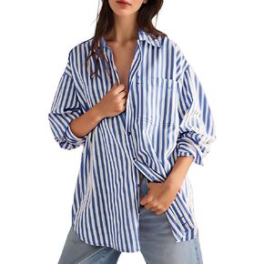 BONITEE Long Sleeve Button Down Shirts for Women 2026 Spring Fall Casual Loose Business Work Blouses Oversized Button Up Tops in Saudi Arabia