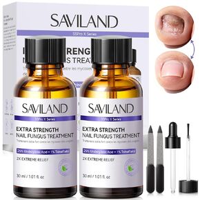 SAVILAND Toenail Fungus Treatment Extra Strength: FSA-HSA 2X Extreme Nail Repair for Discolored and Damaged Nails Toenail Softener Yellow Toenail Foot Toe Thick Nail Fungus Treatments Solution,2 fl oz in Saudi Arabia