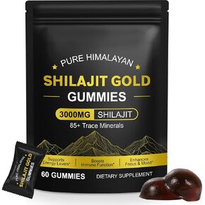 Shilajit Gummies for Men & Women, Pure & Natural Himalayan Gold Shilajit Gummy Rich in Ashwagandha, Gokshura, Energy Boost & Immune Support- Gluten Free 60 Gummies in Saudi Arabia