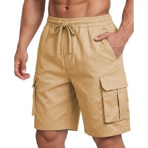A WATERWANG Men's Cargo Shorts Casual Drawstring Elastic Waist Athletic Workout Gym Jogger Shorts with 4 Pockets in Saudi Arabia