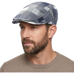 Flat Cap for Men Cotton Plaid Ivy Newsboy Hat Classic Vintage Duckbill Driving Golf Cap in Saudi Arabia